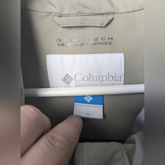 COLUMBIA Men Mid Season Coat Beige Color Sixe XL lots Of Pockets 100% Nylon - Picture 8 of 13